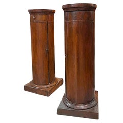 Pair of First Empire bedside tables Decorated with inlaid designs