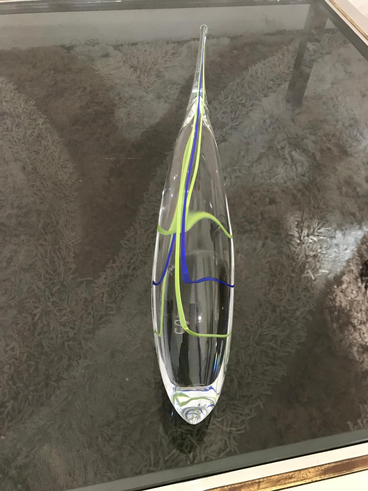Pareja de peces de vidrio artístico, Suecia 2005 en venta 1
