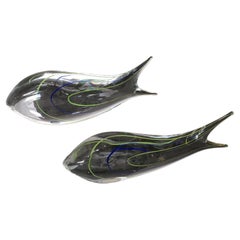 Pair of Fish Art Glass, Sweden 2005