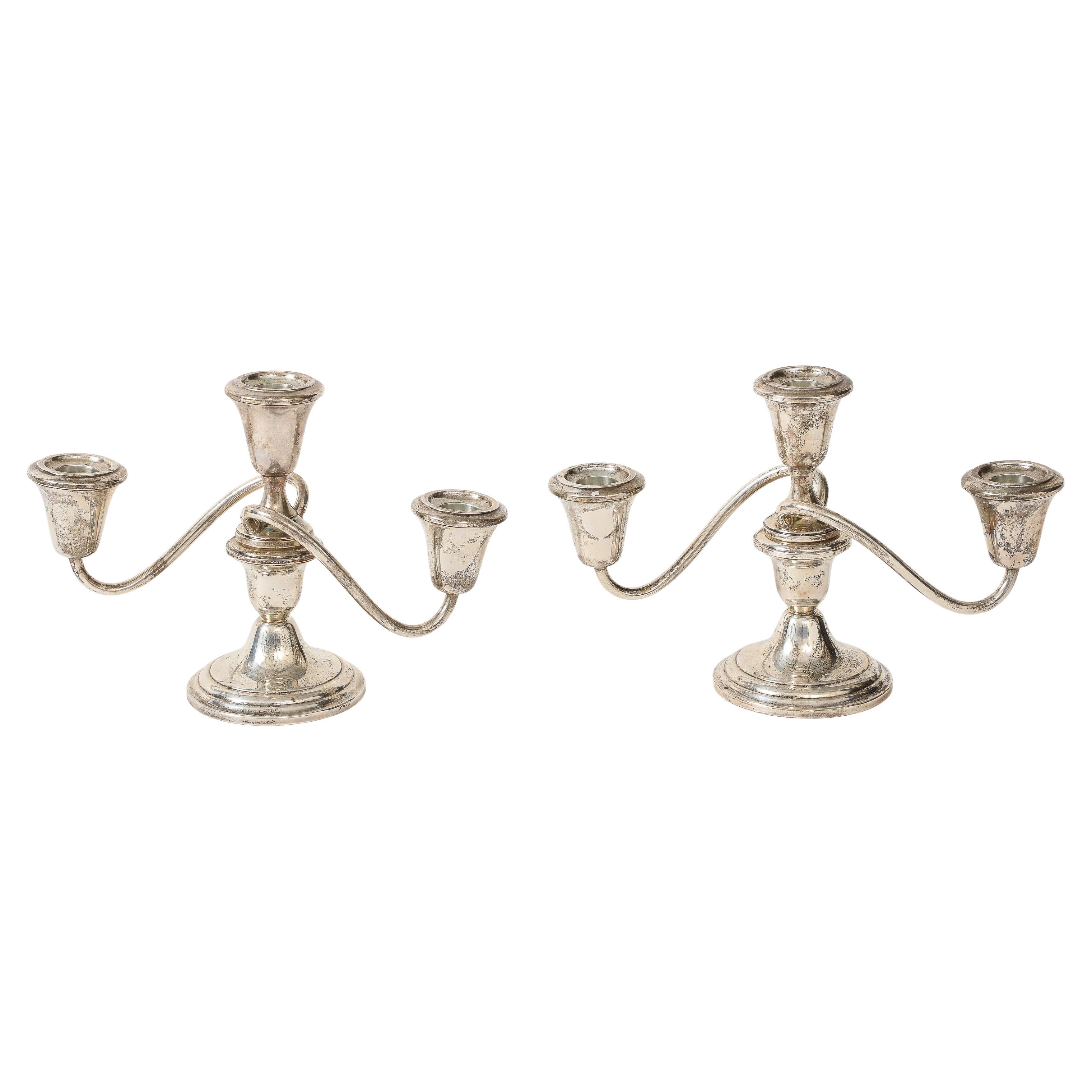 Pair of Fisher Silversmiths Sterling Candelabras