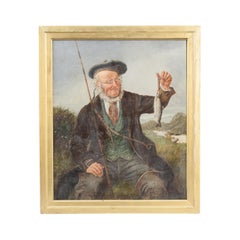 Pair Of Fishing Portrait Paintings