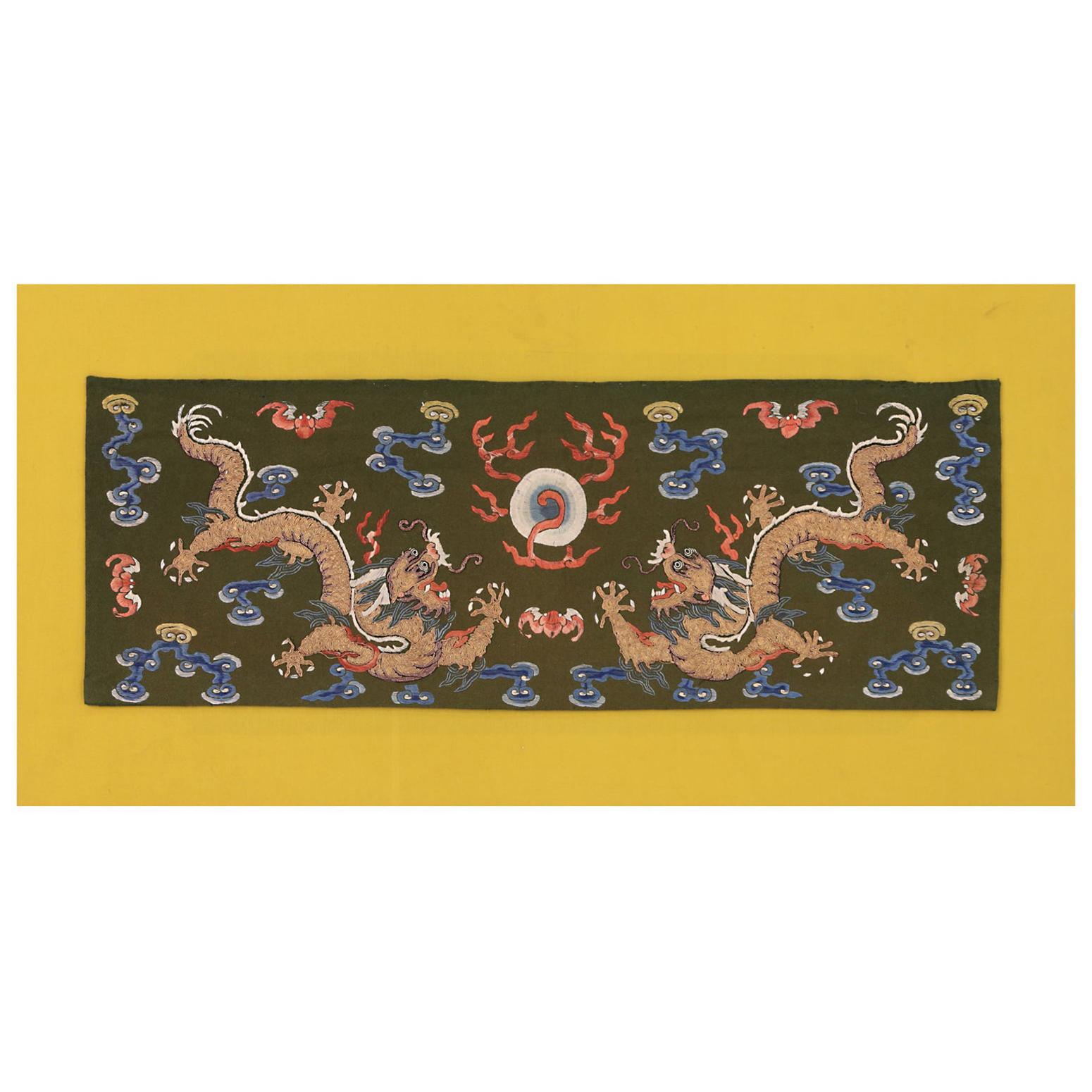 Impressive Antique Japanese Silk Wall Hanging of a Chinese Imperial