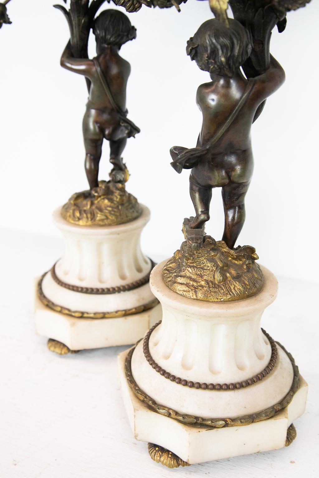 Pair of Five Hole Cupid Candelabra 8