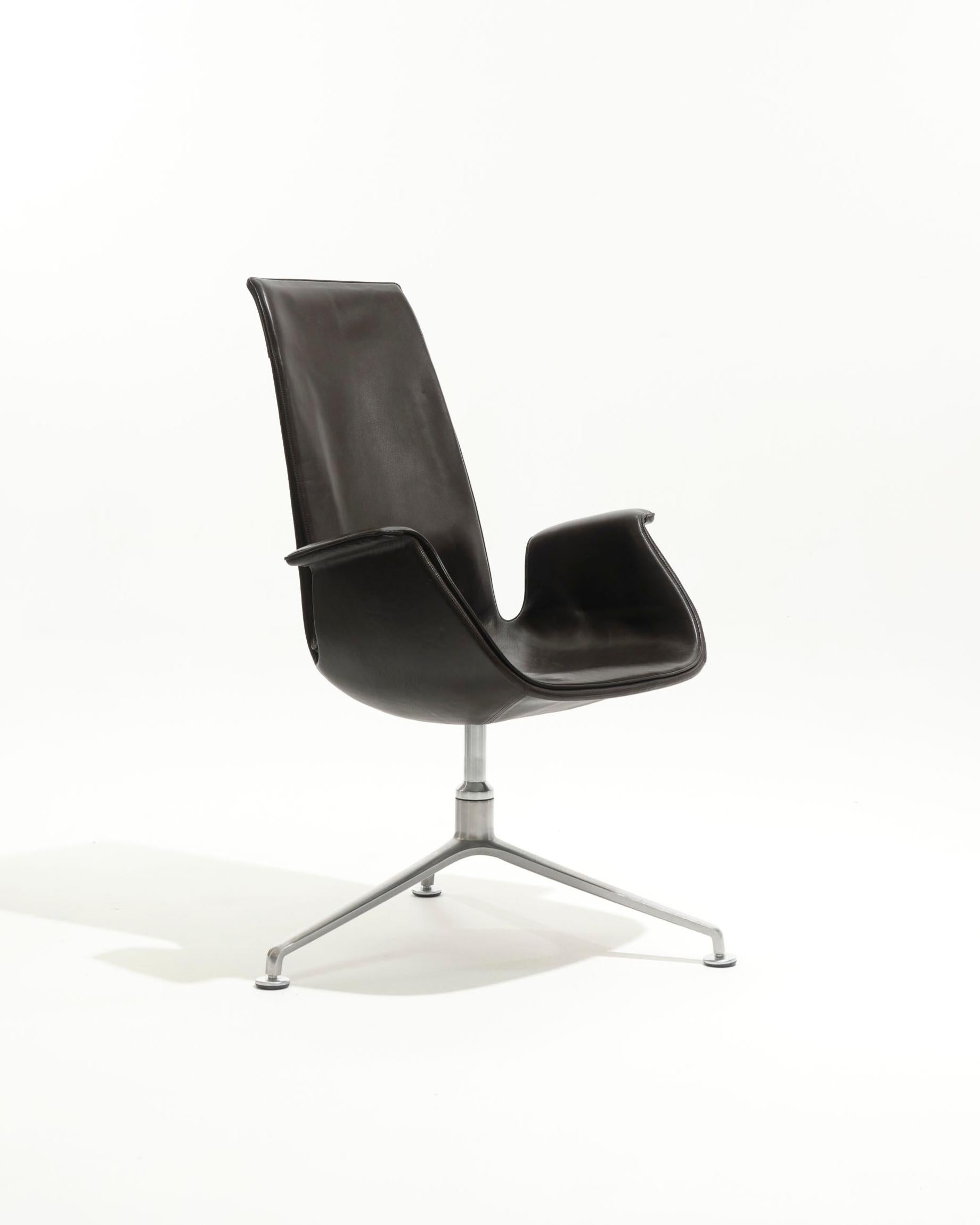 Pareja de sillones de cuero FK 6725, Knoll, Fabricius & Kastholmon, años 60 en venta 2
