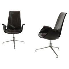 Pareja de sillones de cuero FK 6725, Knoll, Fabricius & Kastholmon, años 60