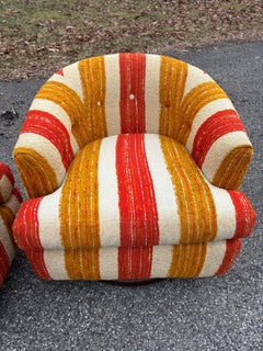 Pair of Flair Rolling Barrel Chairs
