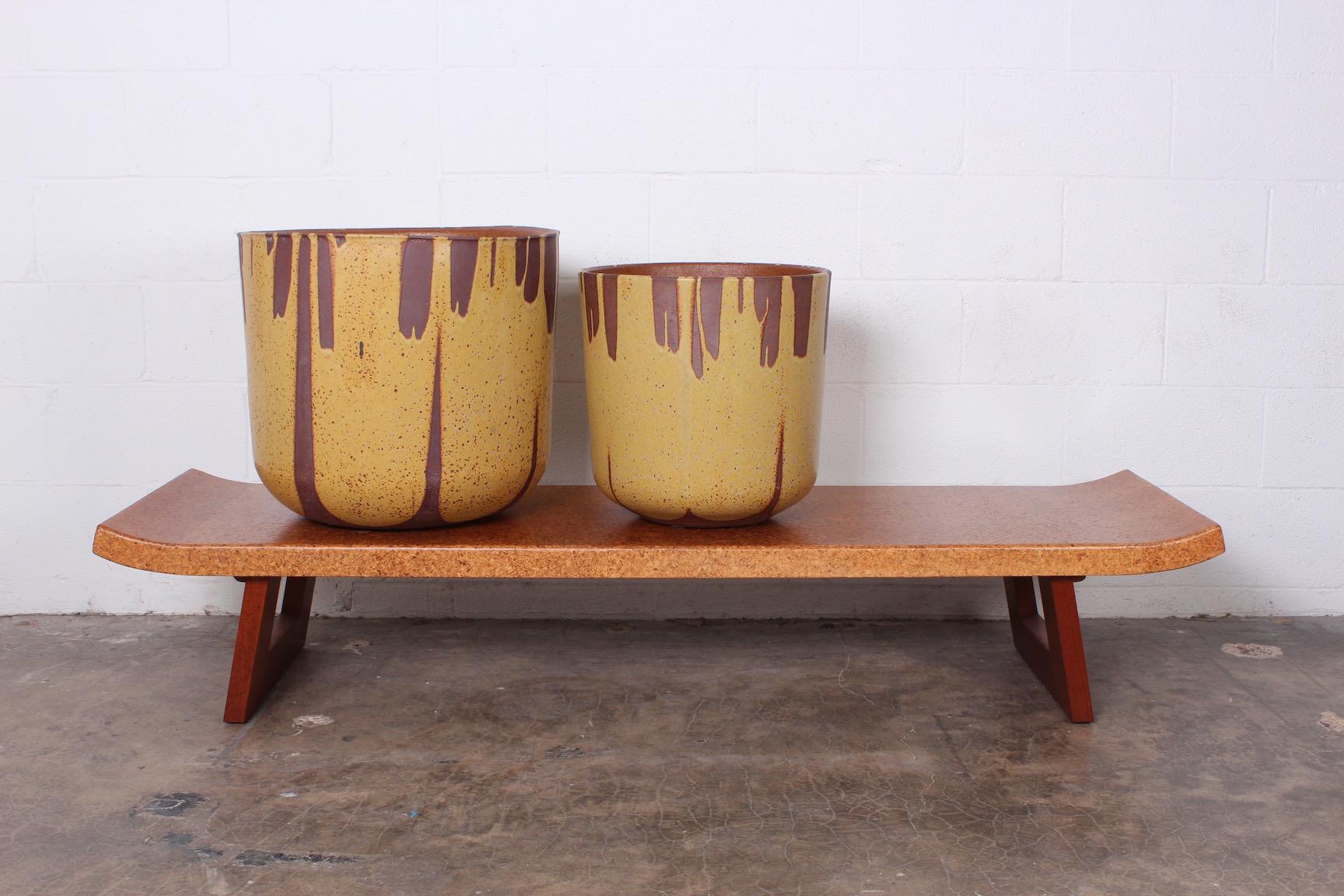 Pair of Flame Glazed Planters by David Cressey 6