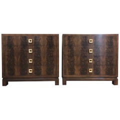 Pair of Flame Mahogany Antique Style Chests