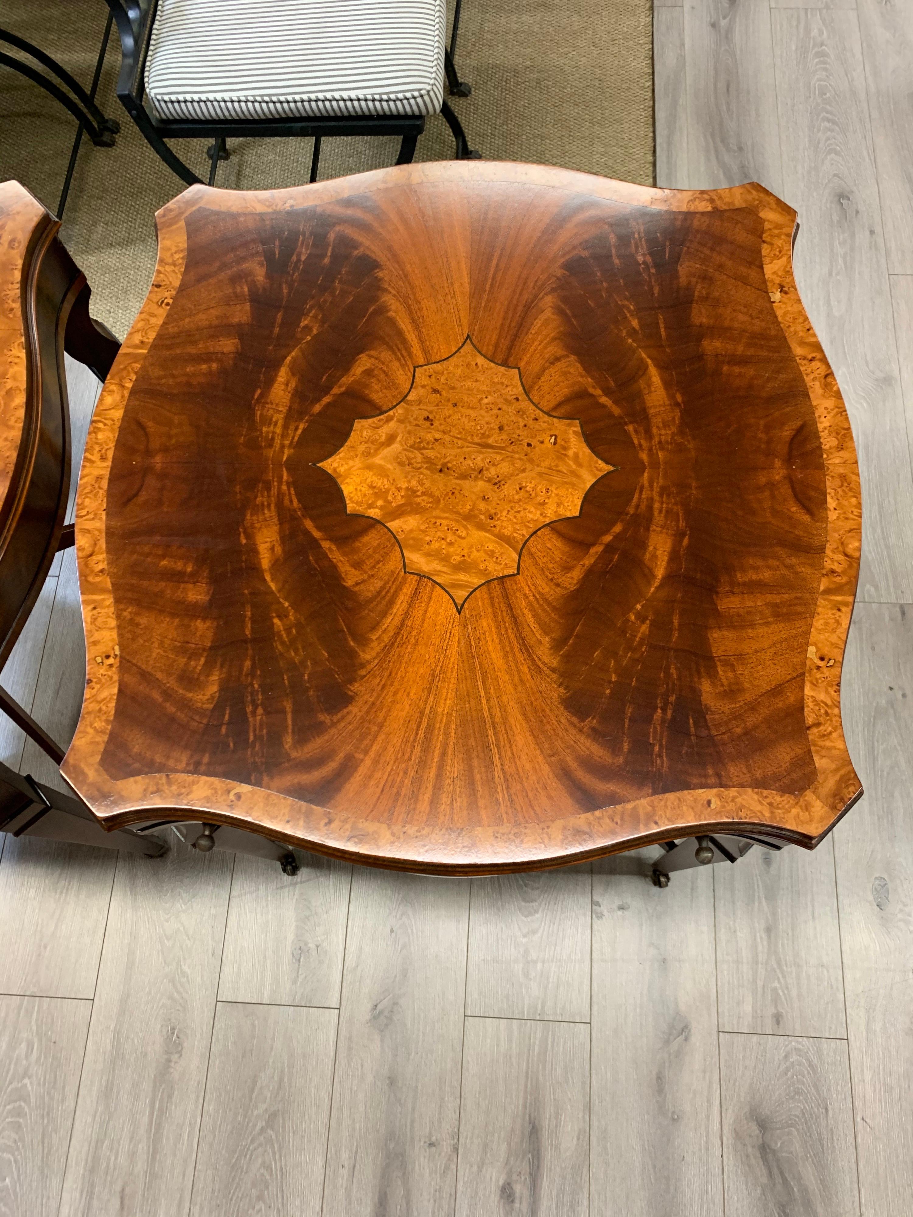 Federal Pair of Flame Mahogany End Tables Occasional Side