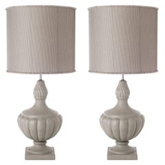 Pair of Flame Shaped Ceramic Table Lamps