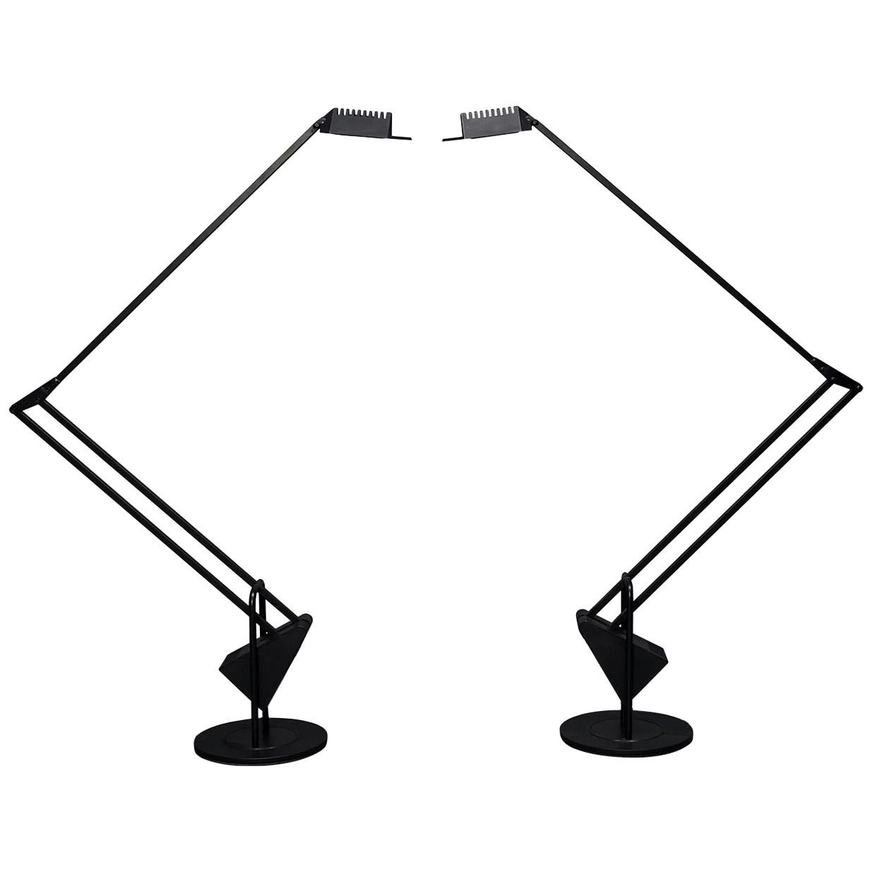 Pair of 'Flamingo' Counterweight Table Lamps by Fridolin Naef for Luxo, Italy