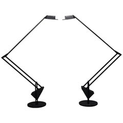 Pareja de Lámparas de Mesa Contrapesadas "Flamingo" de Fridolin Naef para Luxo, Italia