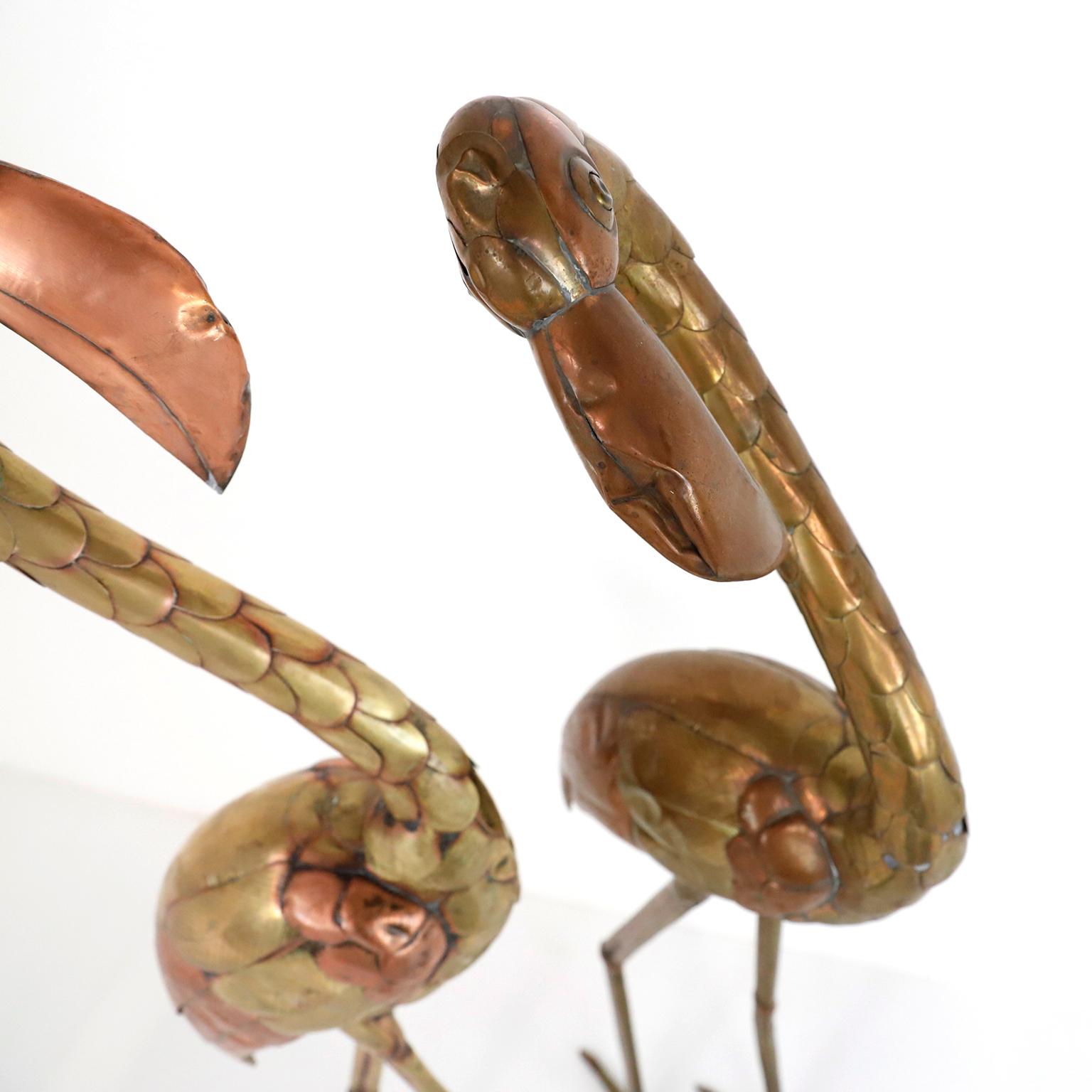 Mexican Pair of Flamingo Figures Attributed to Sergio Bustamante
