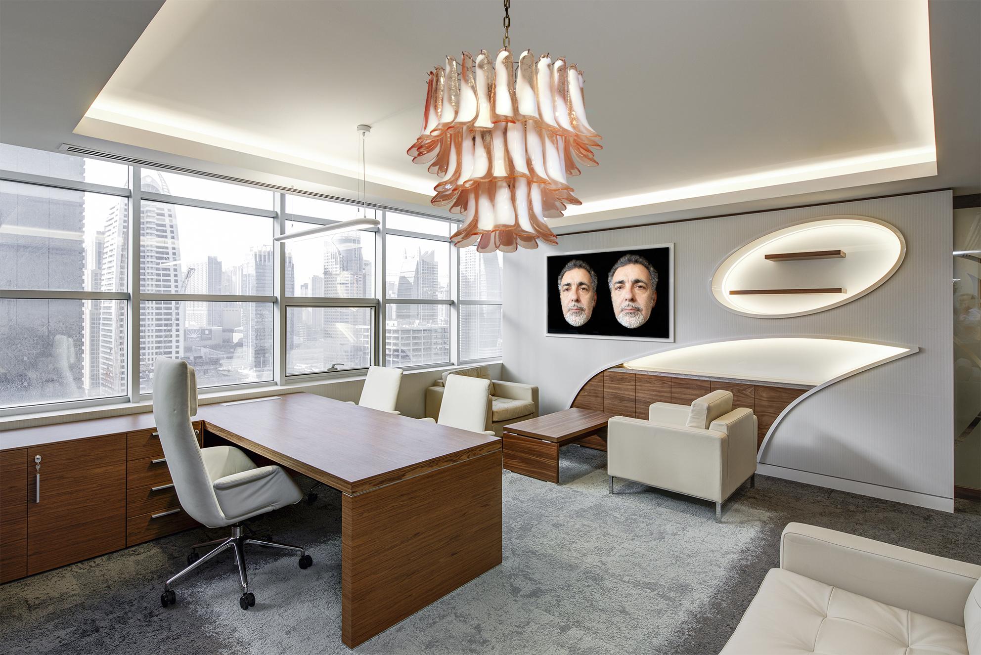 Pair of 'Flamingo' Italian Petal Chandeliers, Murano 14