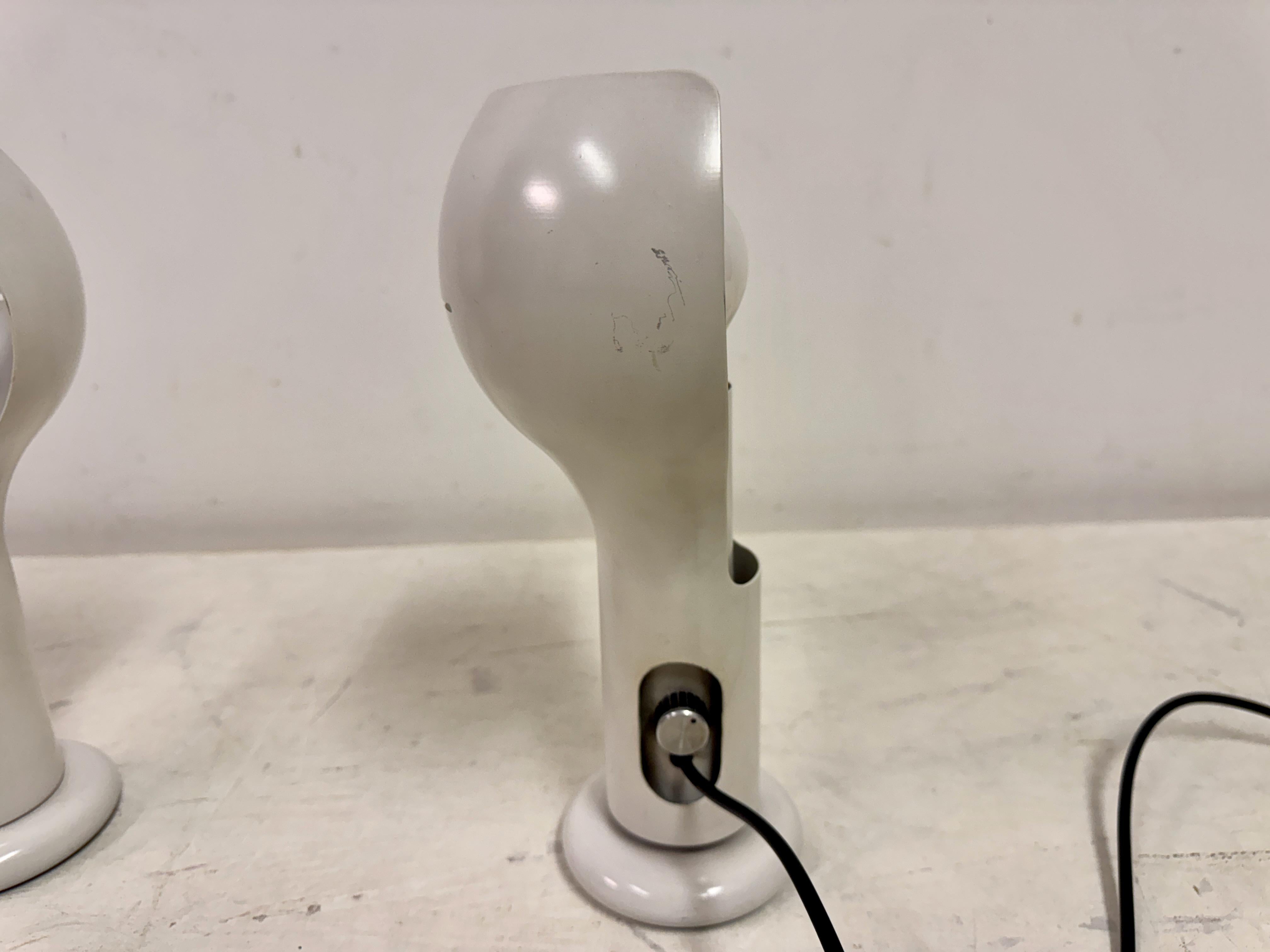 Pair of 'Flash' Model 2207 Table Lamps by Joe Colombo for O-Luce, Italy, 1960s For Sale 4