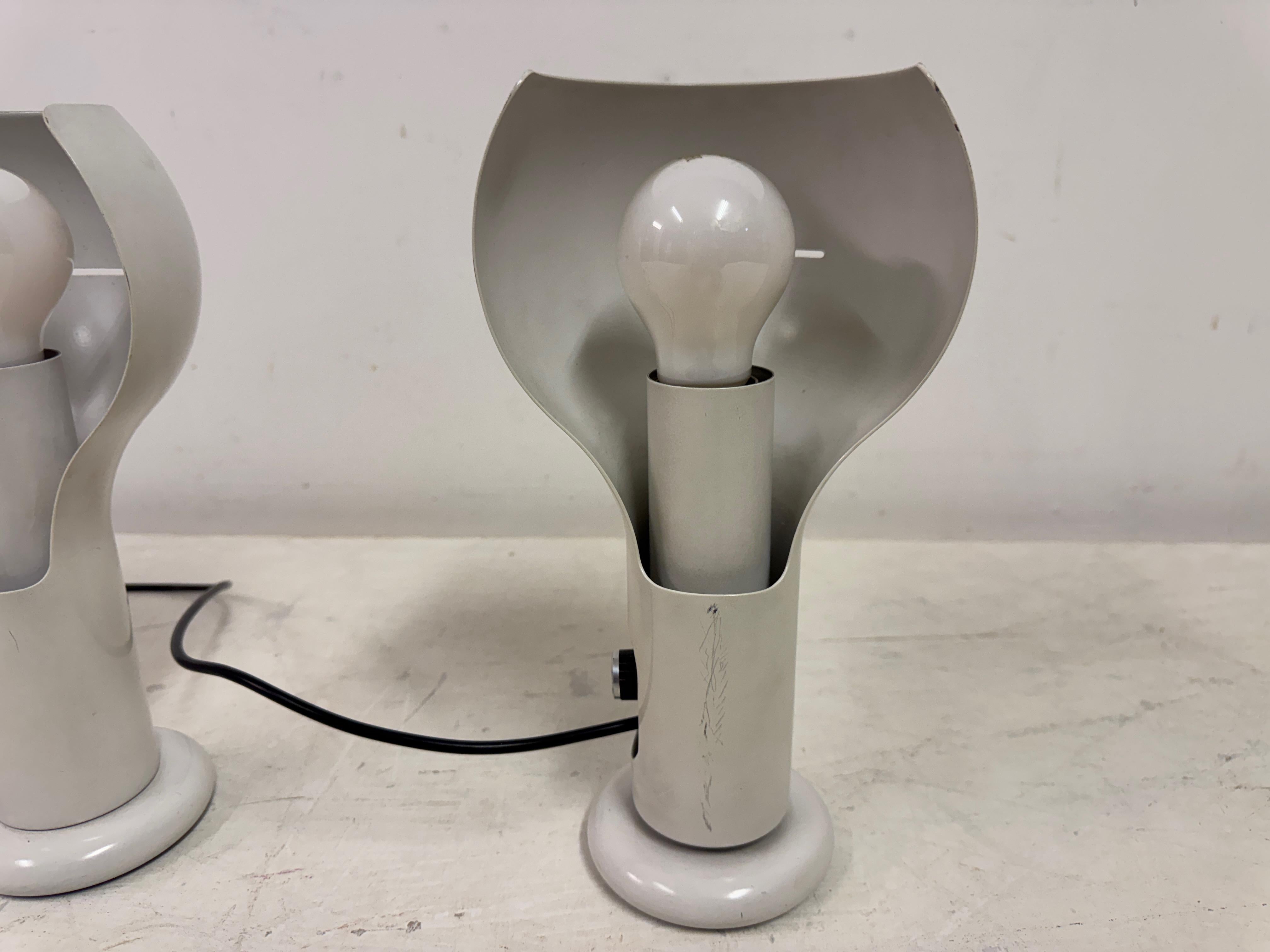 Pair of 'Flash' Model 2207 Table Lamps by Joe Colombo for O-Luce, Italy, 1960s For Sale 5