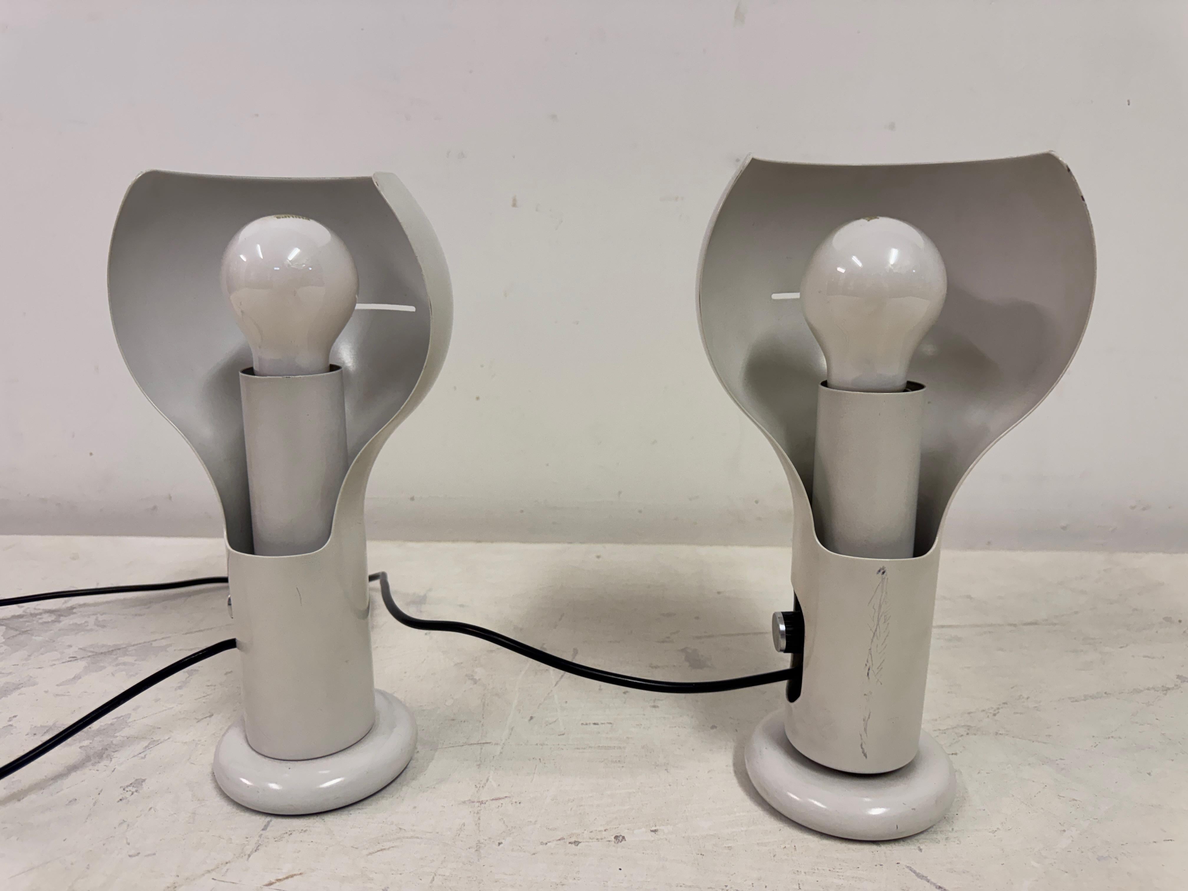 Pair of 'Flash' Model 2207 Table Lamps by Joe Colombo for O-Luce, Italy, 1960s For Sale 6
