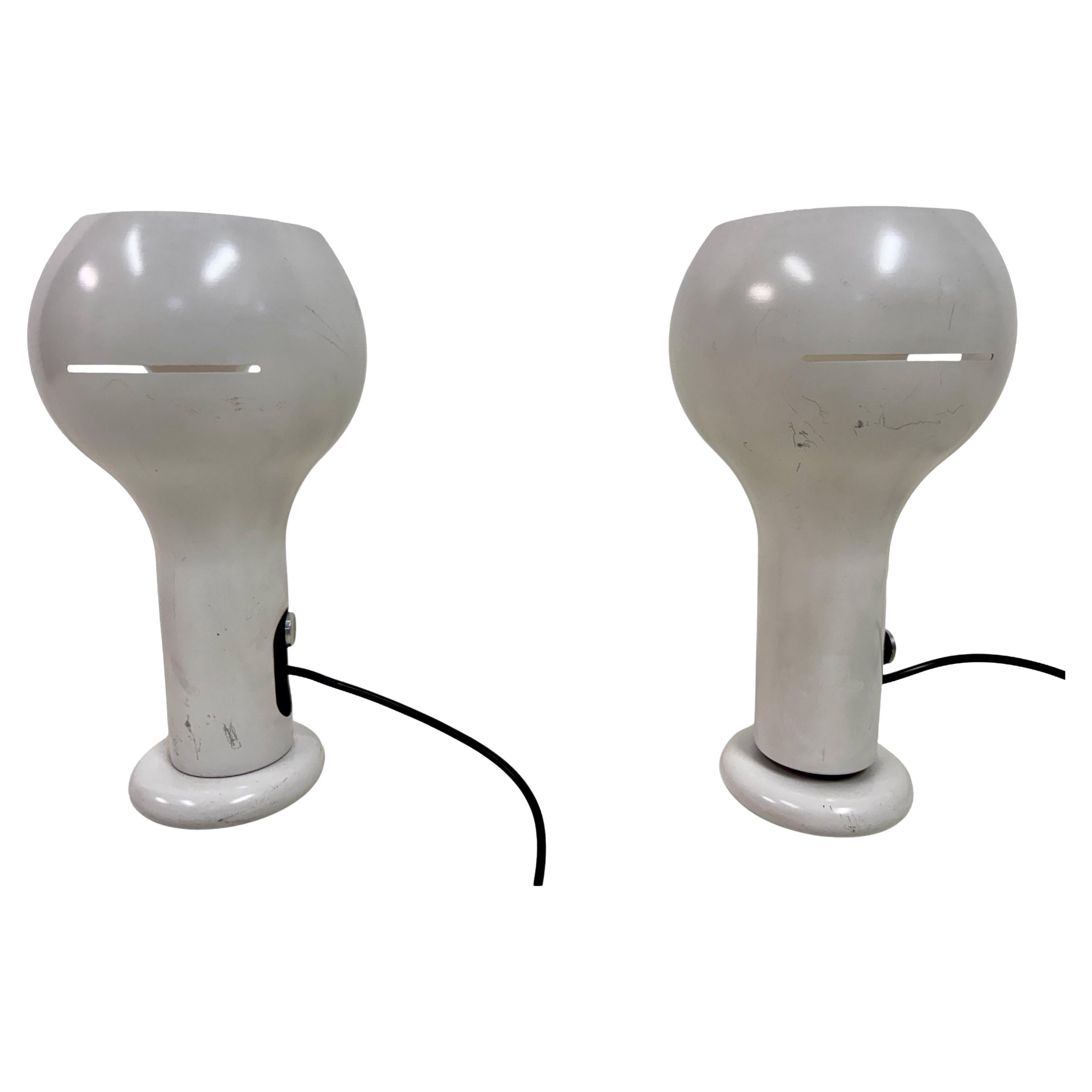 Coppia di lampade da tavolo 'Flash' Model 2207 di Joe Colombo per O-Luce, Italia, anni '60