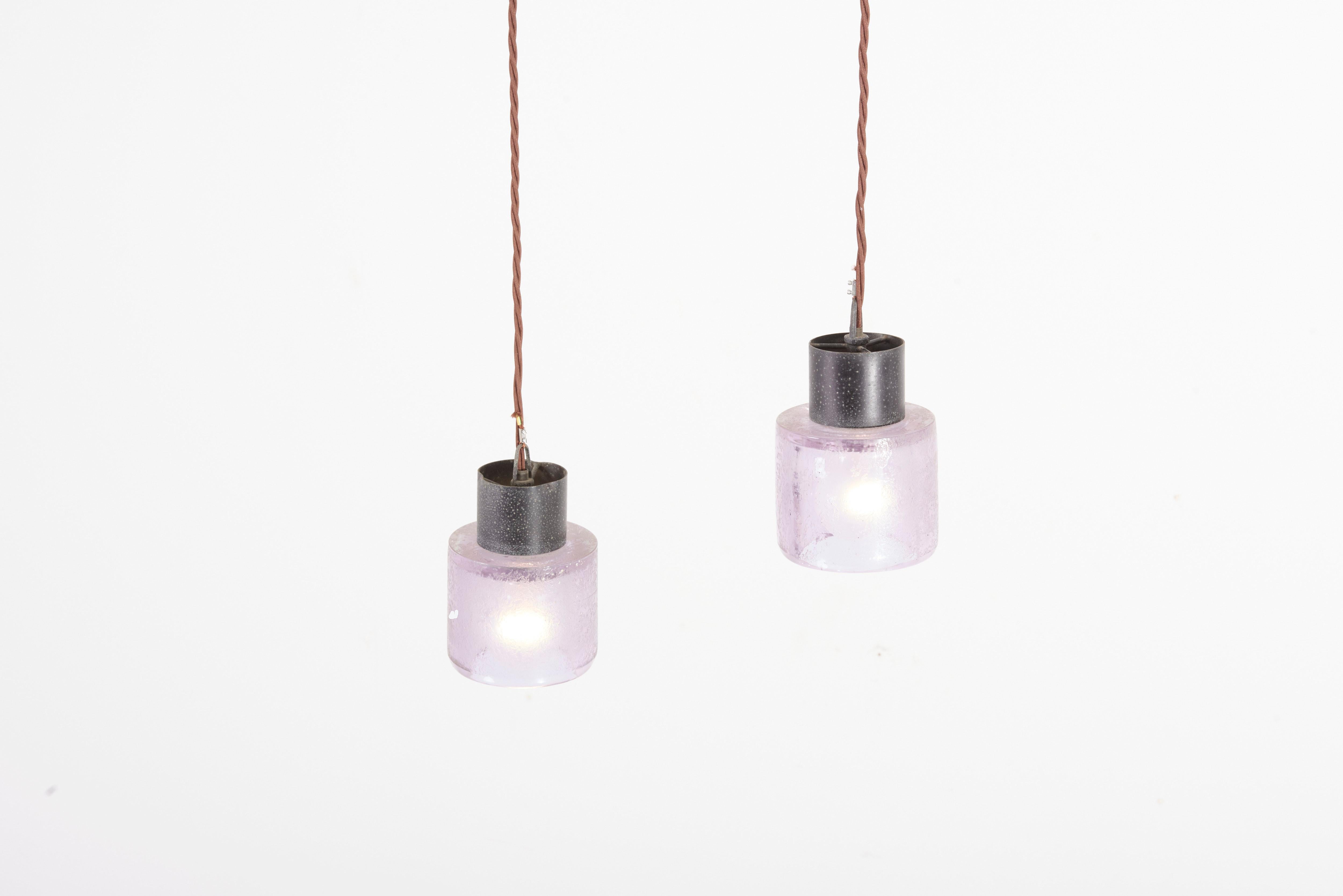 Pair of Flavio Poli Pendant Lamps for Scavo Corroso Italy, 1950s For Sale 2