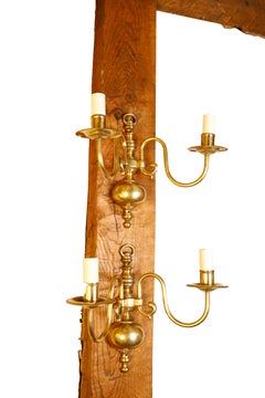 Pair of Flemish Brass Wall Sconces