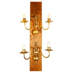 Pair of Flemish Brass Wall Sconces