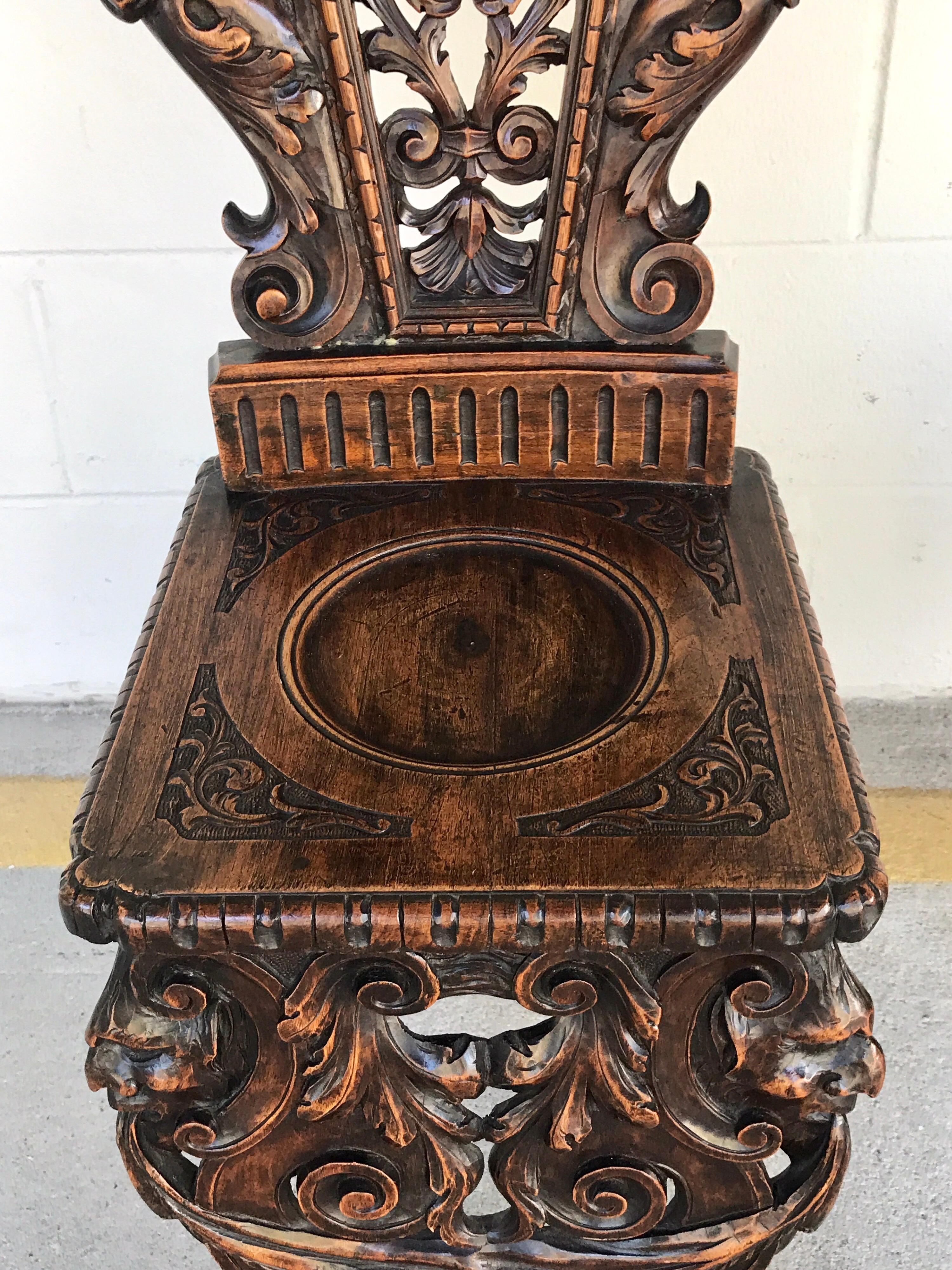 Pair of Flemish Carved Walnut Fireside Chairs 3