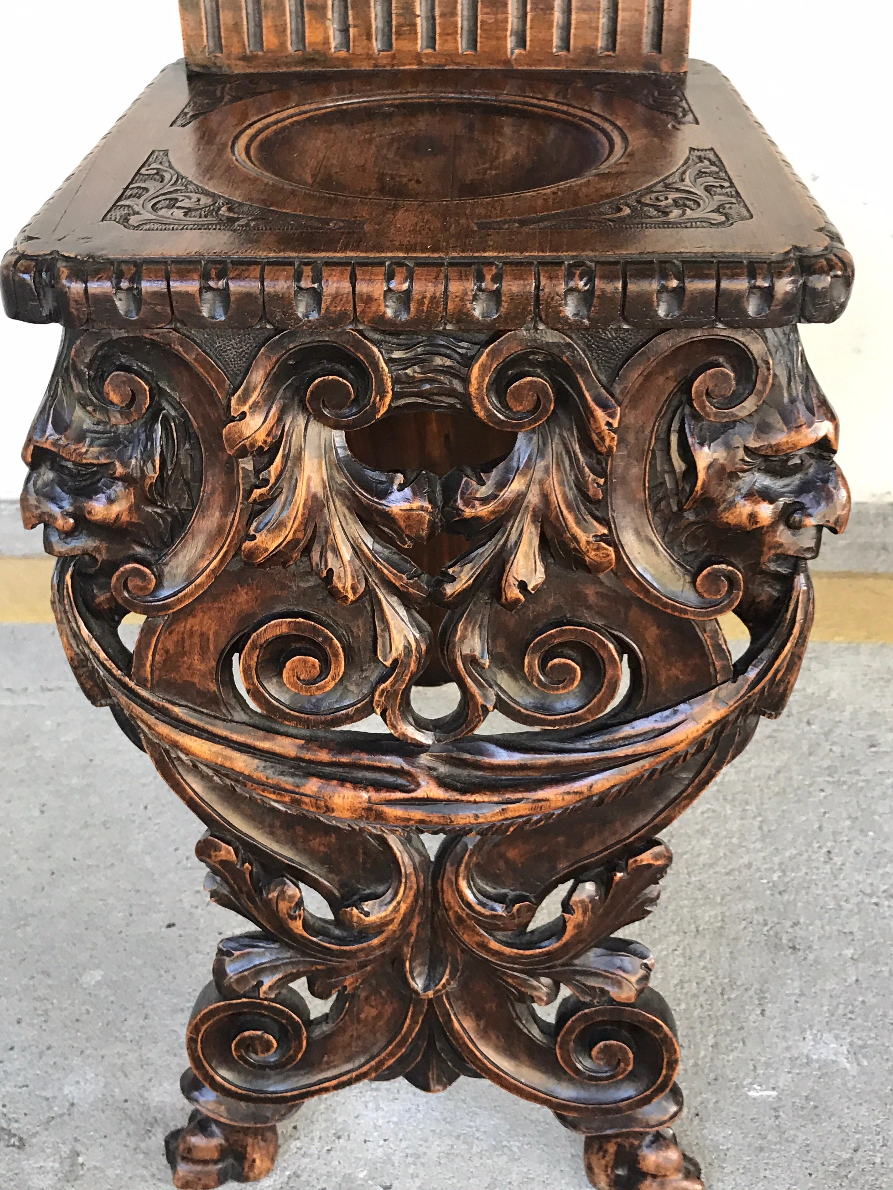 Pair of Flemish Carved Walnut Fireside Chairs 2