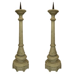 Pair of Flemish Marble & Bronze Pricket Sticks