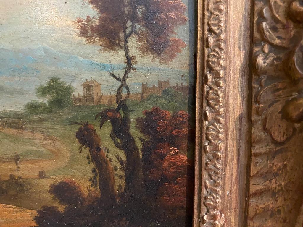 Pair of Flemish Oil on Copper Landscape Paintings 9