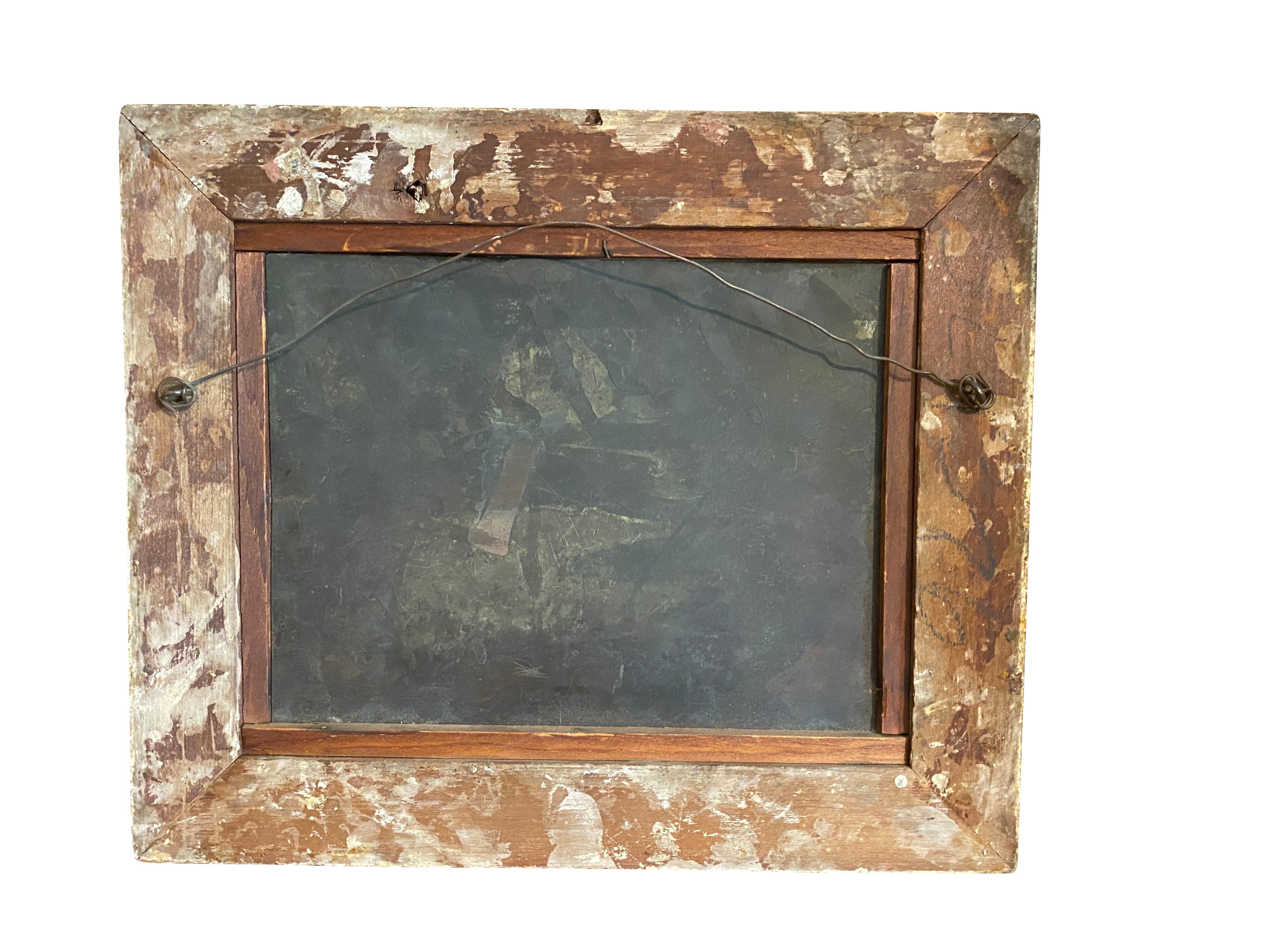 Depicting country scenes with buildings and people in landscape. Gilt wood frames.