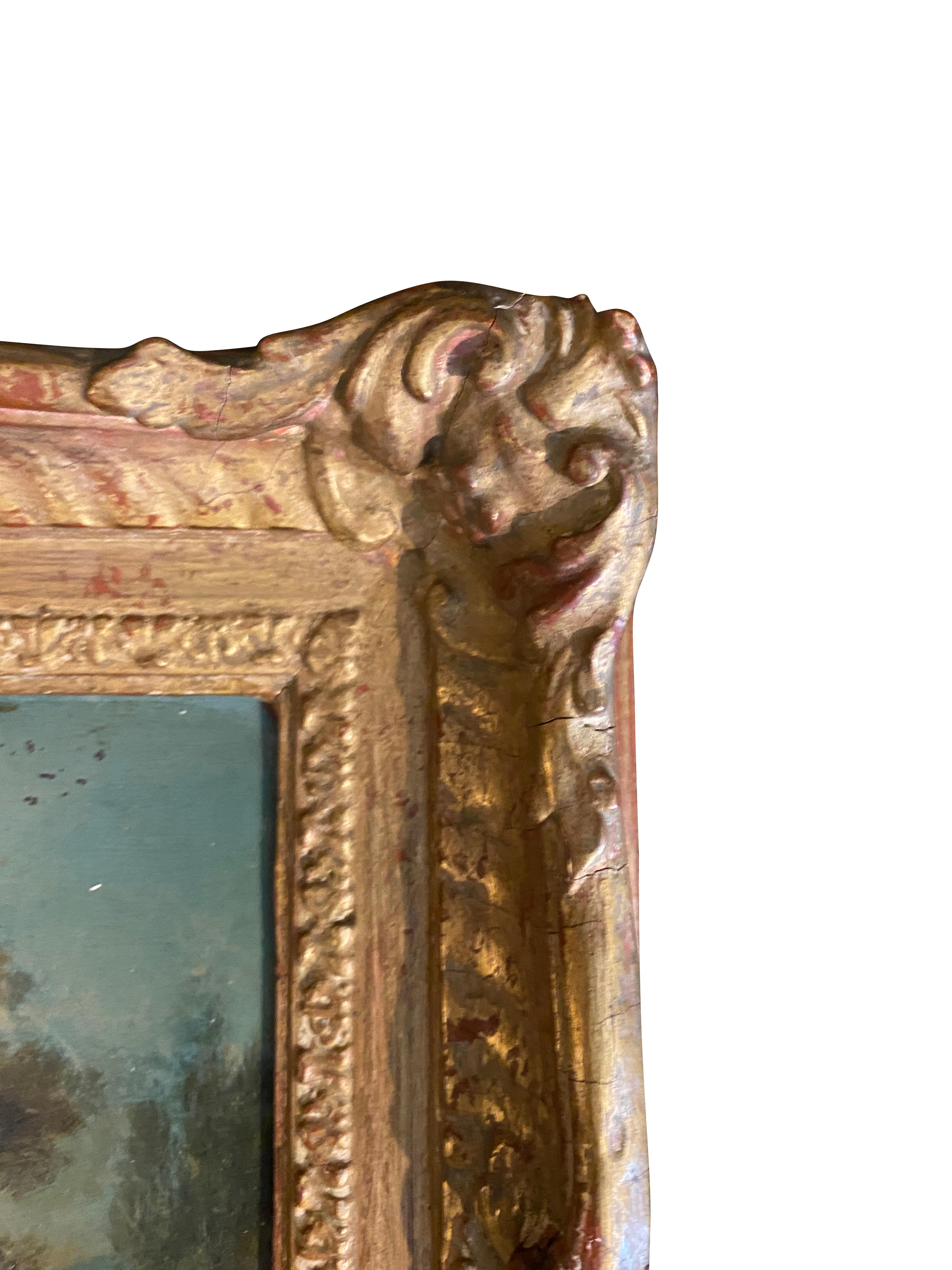 Hand-Painted Pair of Flemish Oil on Copper Landscape Paintings
