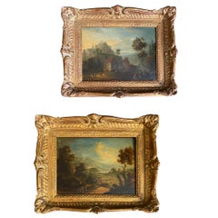 Pair of Flemish Oil on Copper Landscape Paintings