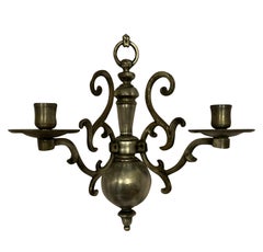 Pair of Flemish Silver Plated Wall Sconces