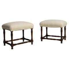 Pair of Flemish Stools With Upholstered Seats