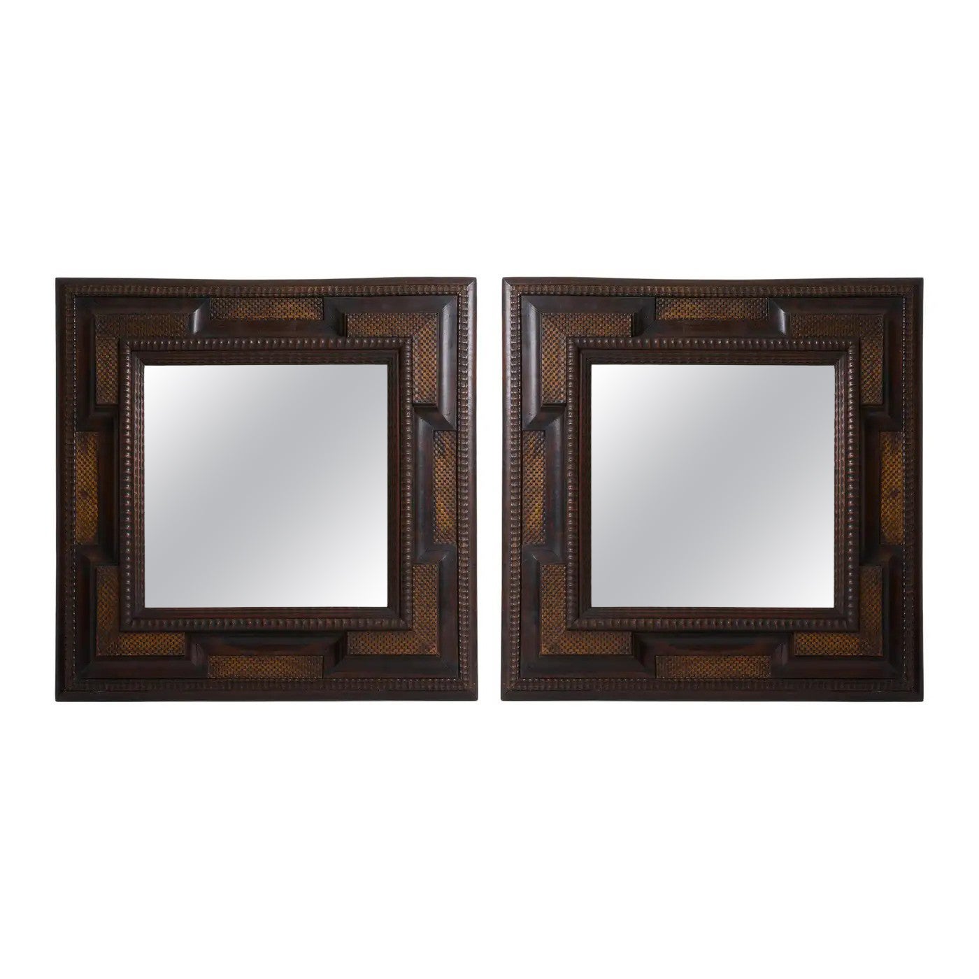 Coppia di specchi in stile fiammingo in vendita