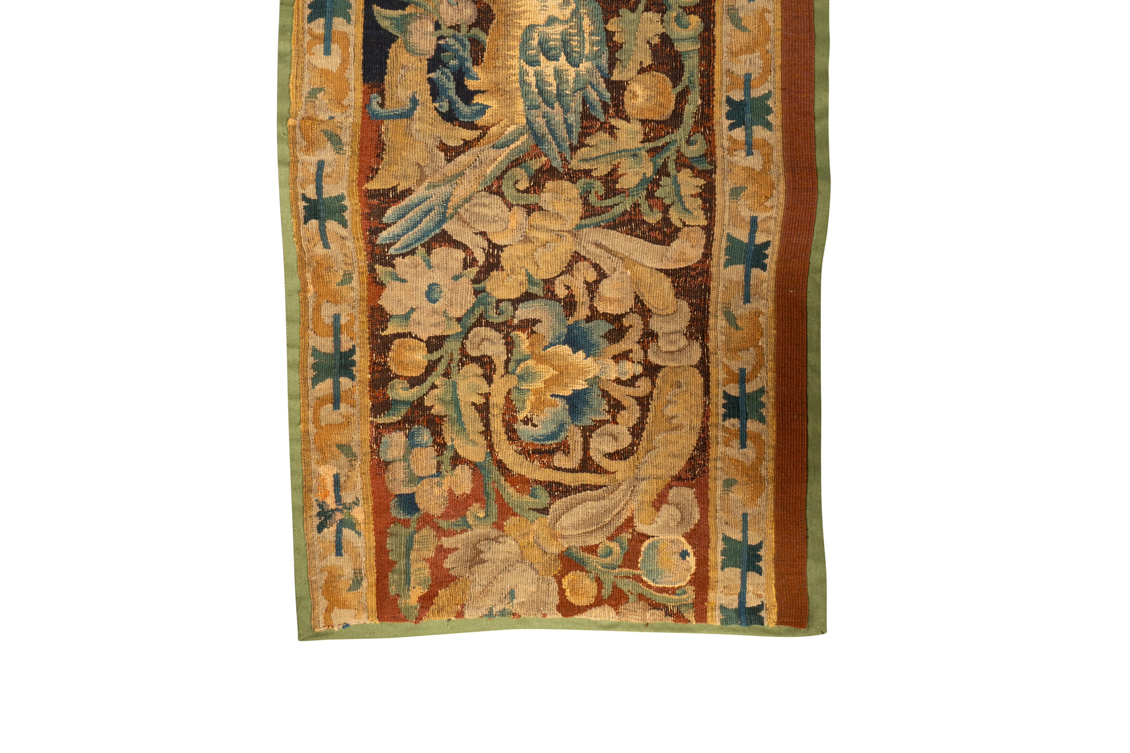 17th Century Pair Of Flemish Tapestry Border Panels For Sale