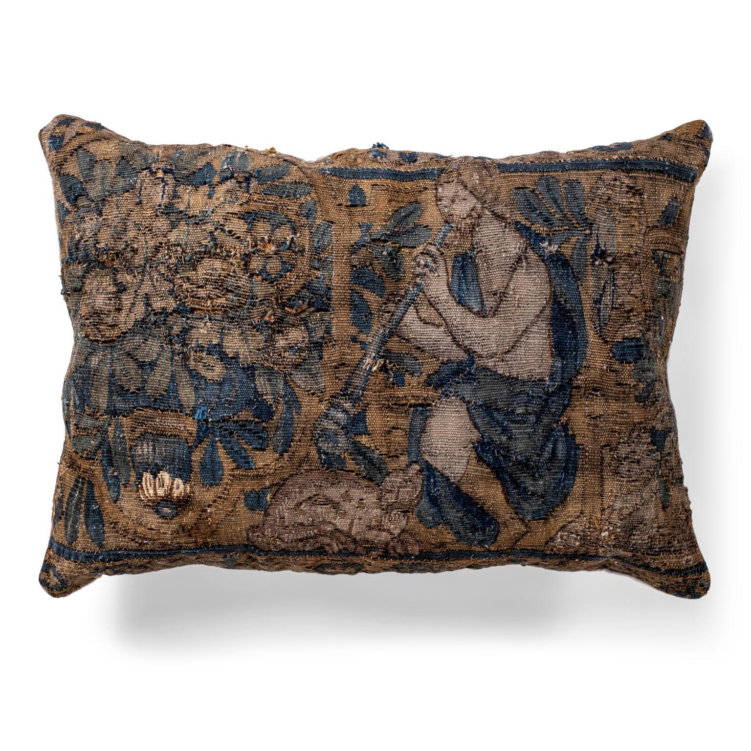 Belgian Pair of Flemish Tapestry Cushions