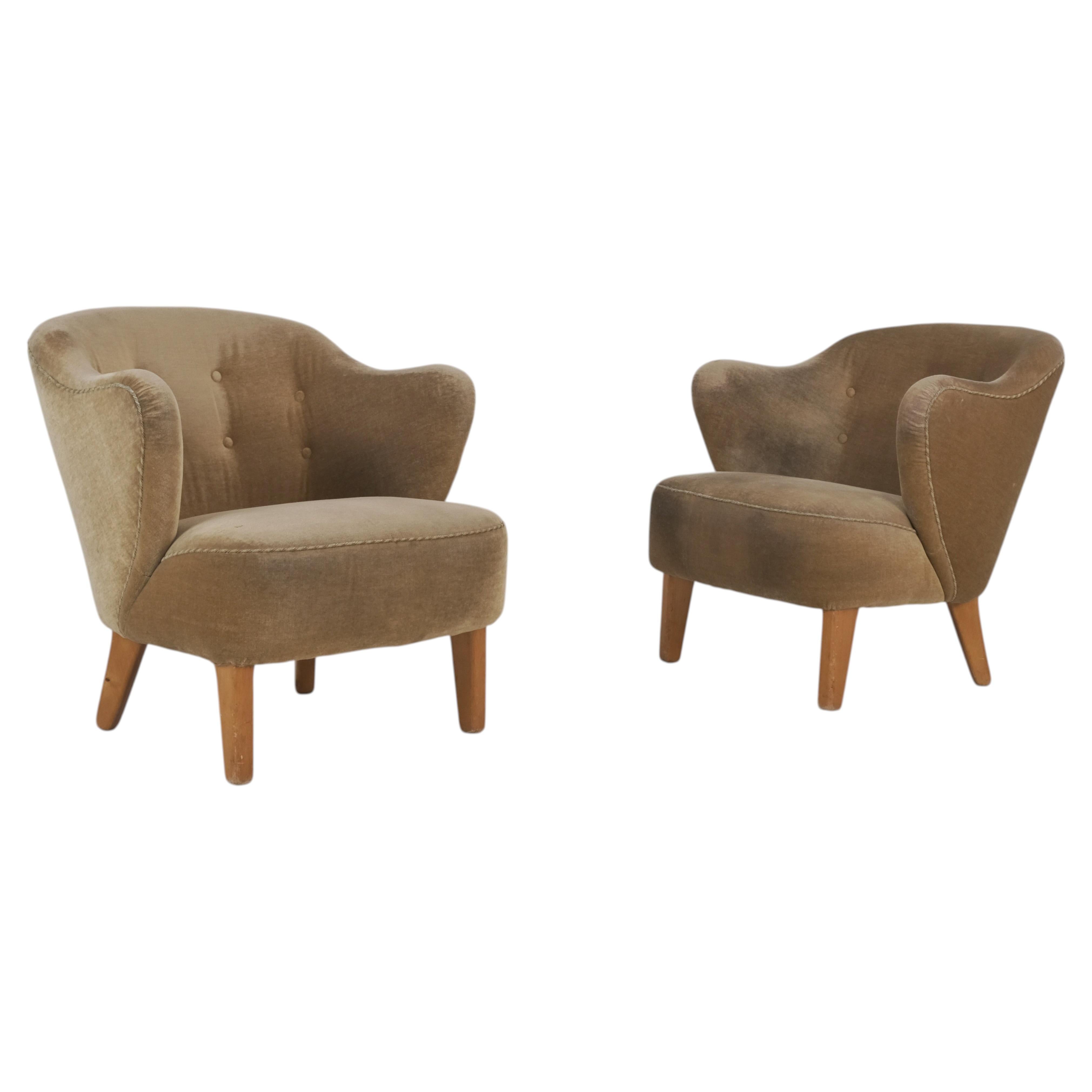 Pair of Flemming Lassen Ingeborg Chairs in Original Condition, Asko 1950s For Sale