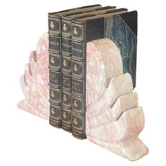 Pair of Fleur De Lis Style Marble Bookends