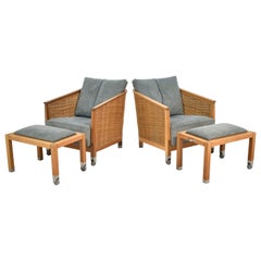 Flexform „Mozart“ Loungesessel & Ottomane/Tische, Paar