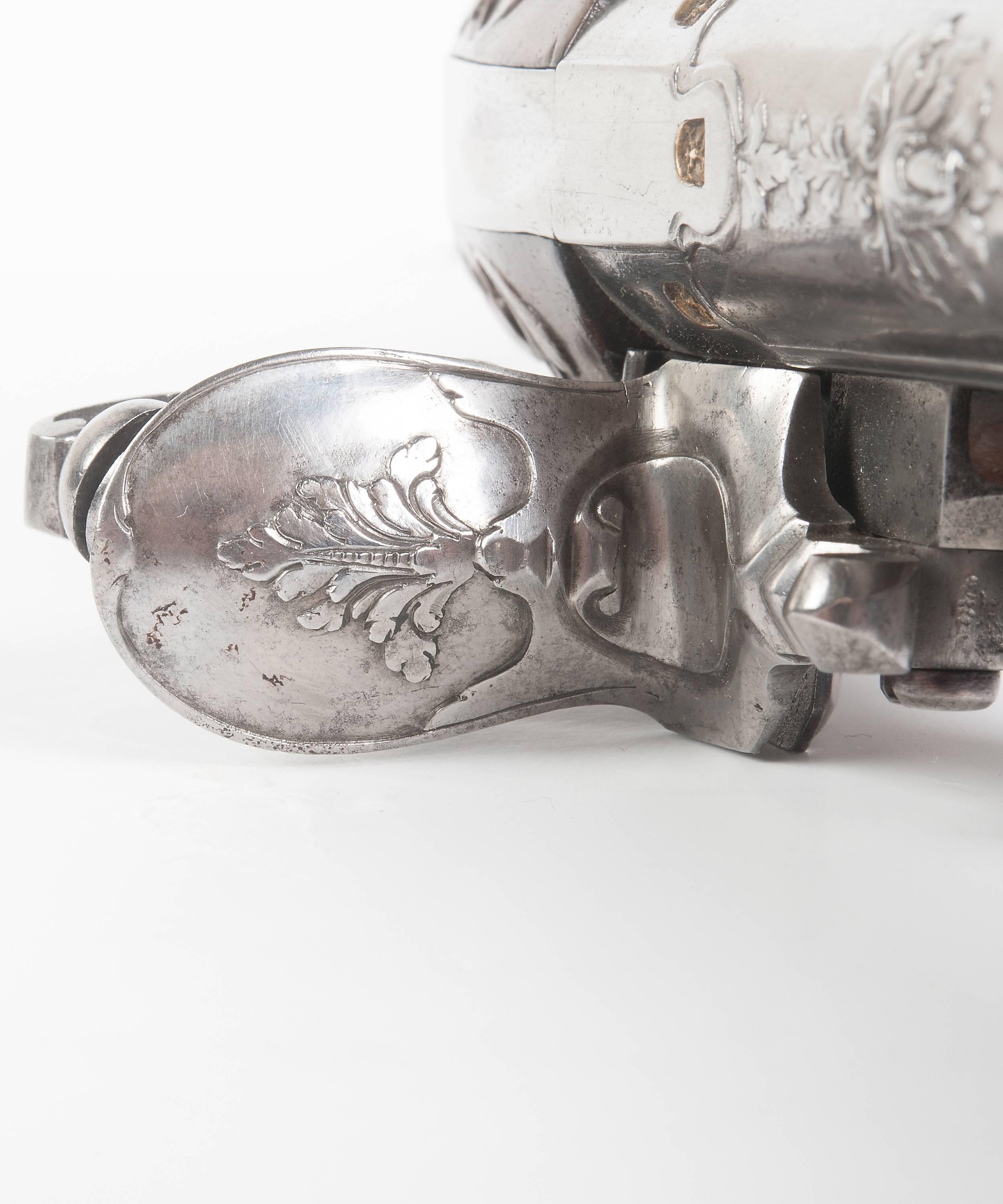 Dutch Pair of Flintlock Pistols by 'Oger Leblan' For Sale