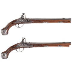 Antique Pair of Flintlock Pistols by 'Oger Leblan'