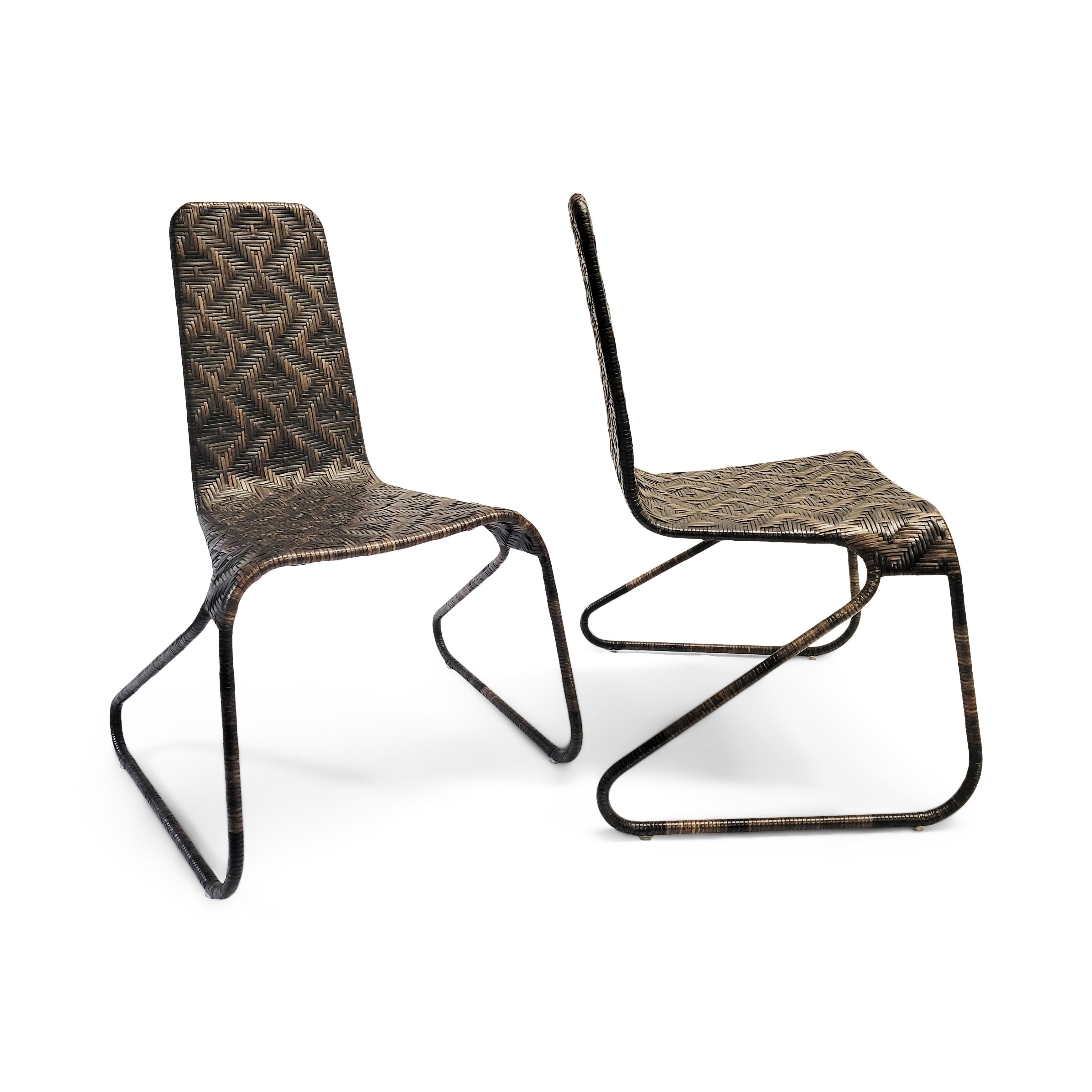 Post-Modern Pair of Flo Chairs and Side Table by Patricia Urquiola for Driade For Sale