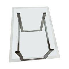 Pair of Floating Rectangular Nickel and Glass End Tables