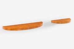 Pair of Floating Wall Console Demilunes by Edward Wormley for Dunbar