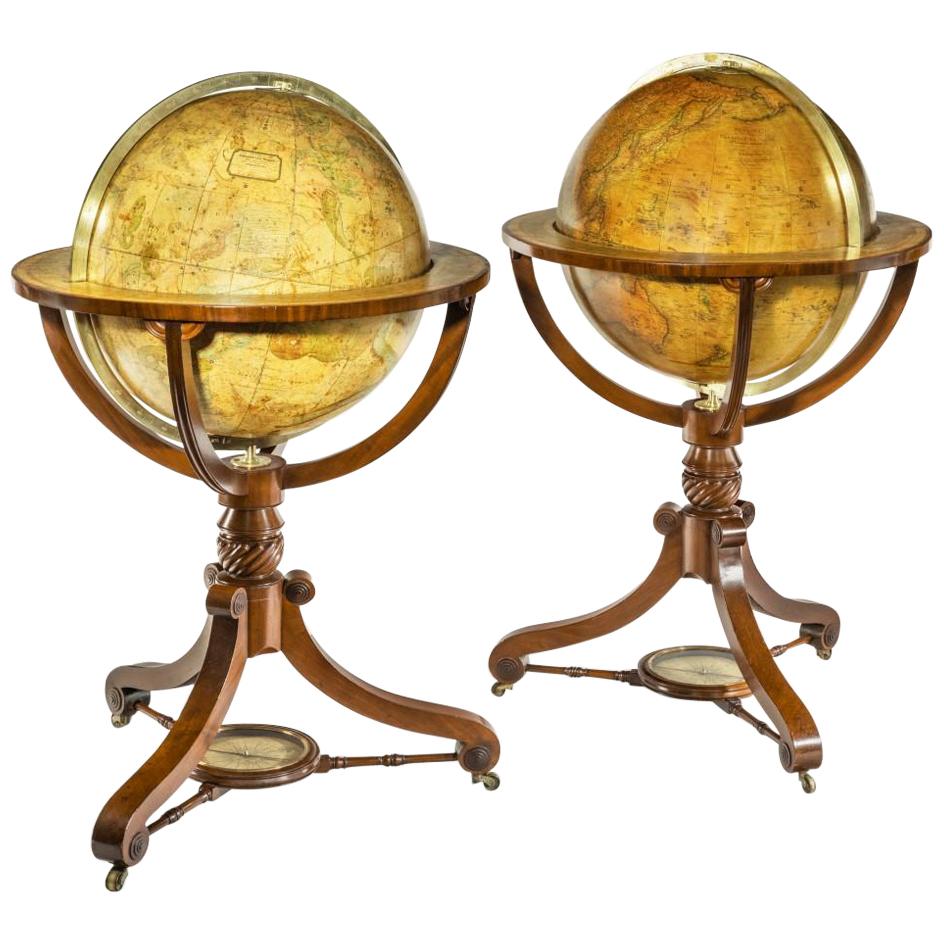 Pair of Floor Globes by Newton and Sons