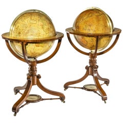 Antique Pair of Floor Globes by Newton and Sons