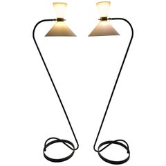 Pair of Floor Lamp by Maison Lunel, 1950 Pair of Floor Lamp by Maison Lunel, 1950