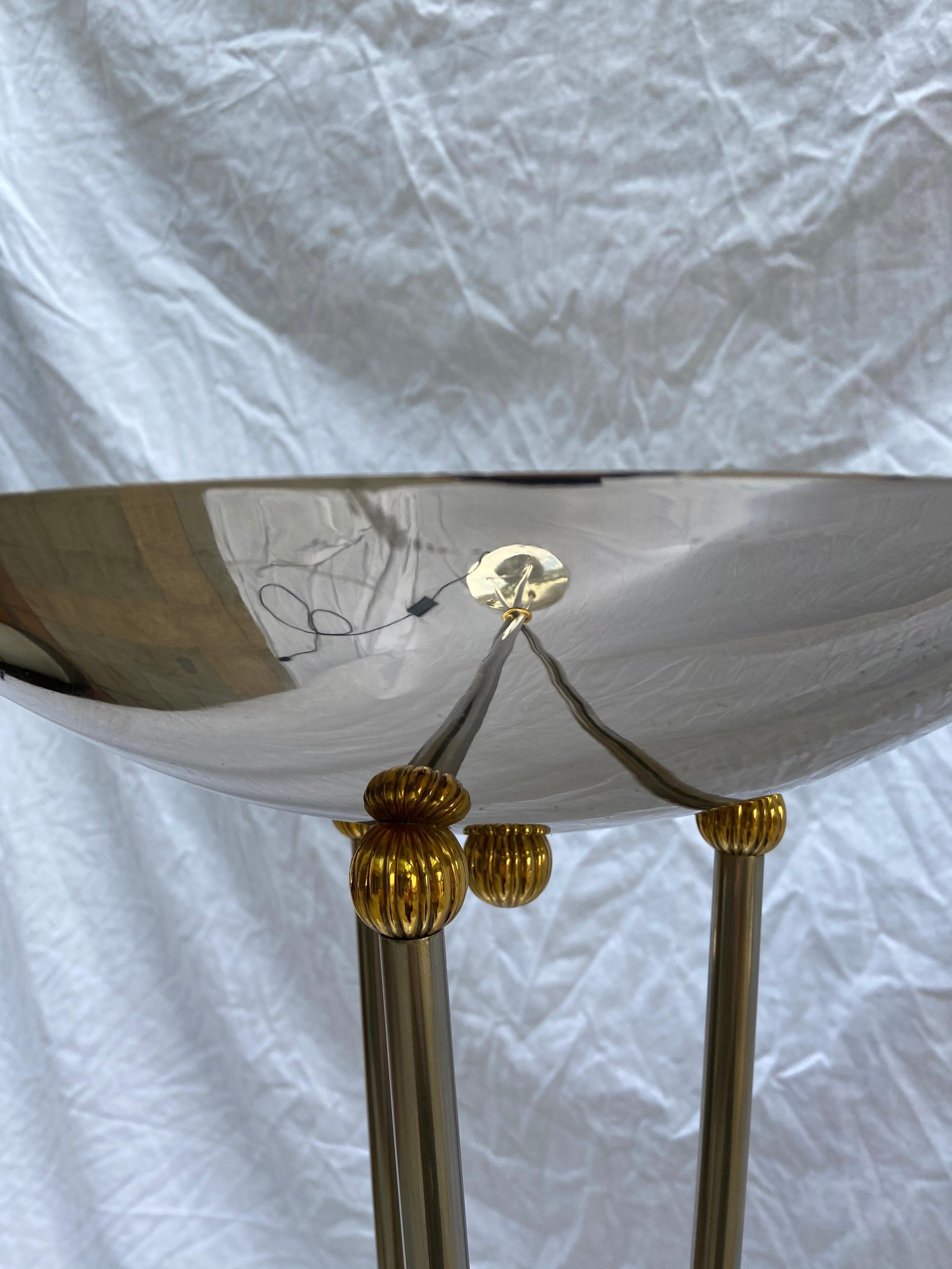 Pair of floor lamp, Italian work, Circa 1980
Stainless steel and golden stainless steel

Measures: H 182 x D 34.

 