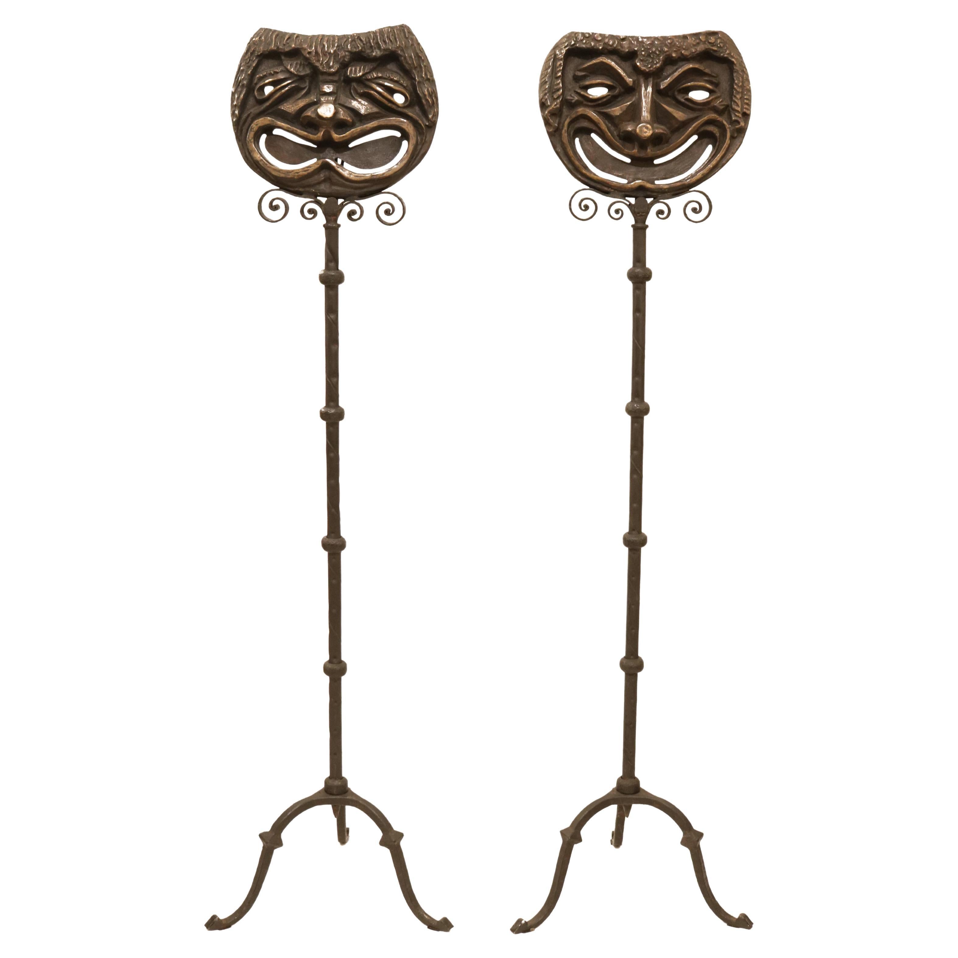 Pair of Floor Lamps attr. to Alessandro Mazzucottelli, Italy early 20th Century For Sale